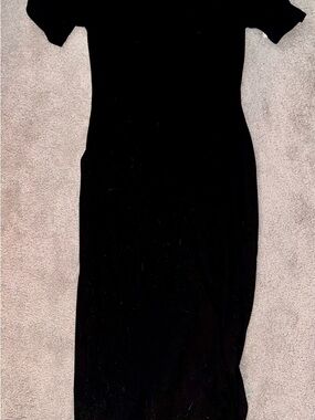 Old Navy Black Maxi Dress with Short Sleeves